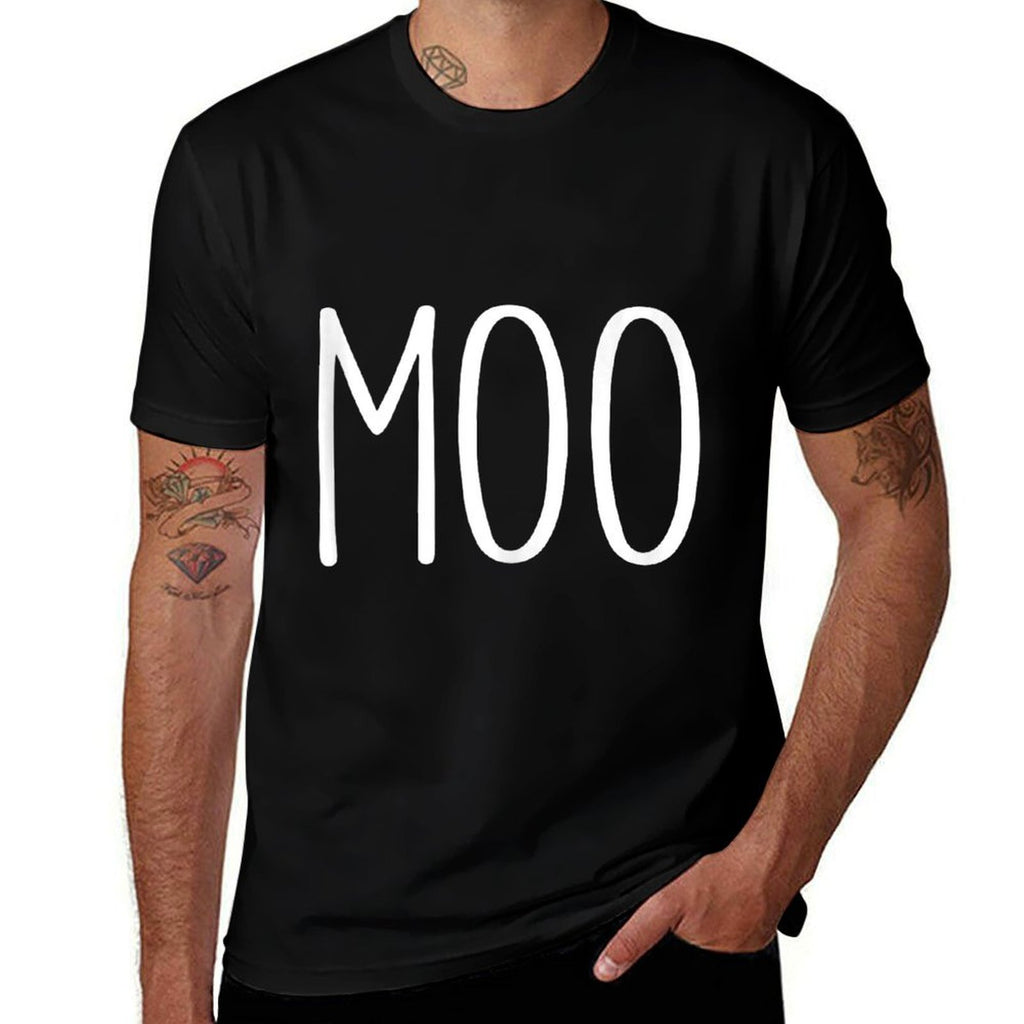Moo Funny Adult Men Women Cow Goes Moo Costume  Relaxed-fit T-Shirt