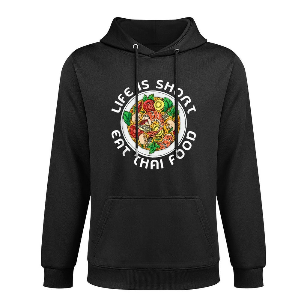 Asian Cuisine Thailand Food Gourmand Life Is Short Thai Kangaroo Pocket Hoodie