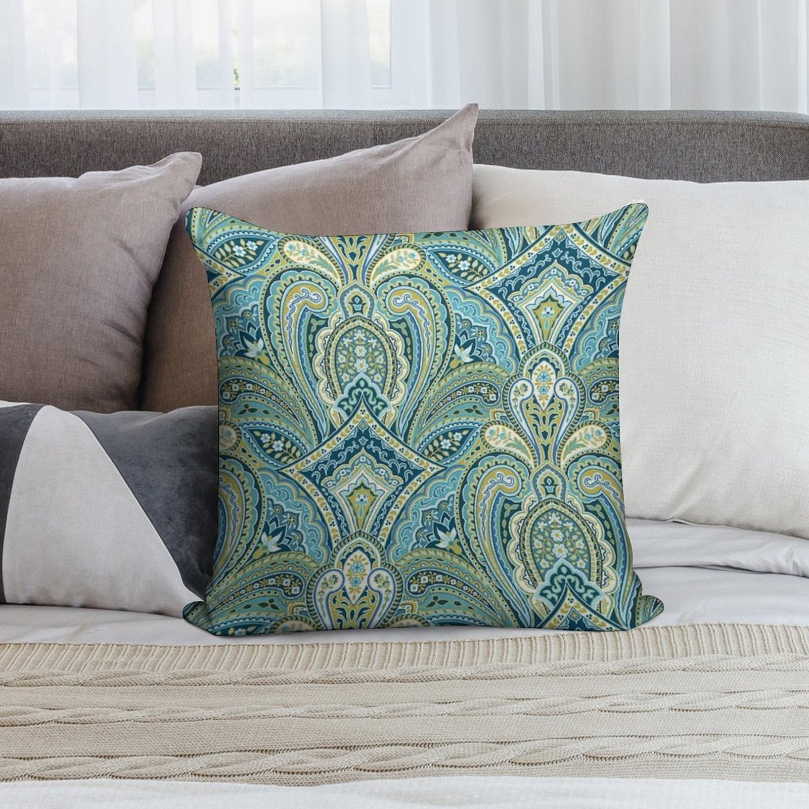 Paisley Elegance Soft Home Decor Throw Pillow