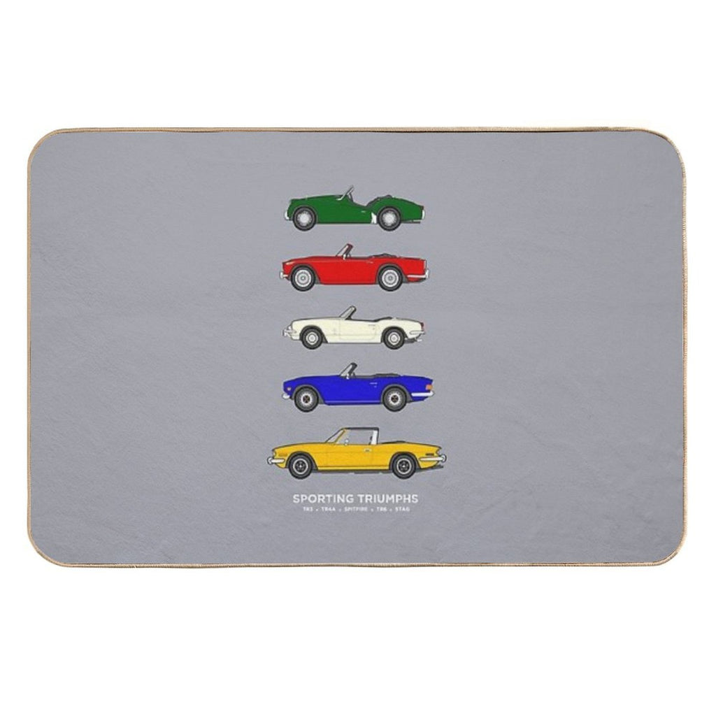 Sporting Triumphs (Triumph Sports Cars) Classic Car Collection  Easy To Clean Bath Mat