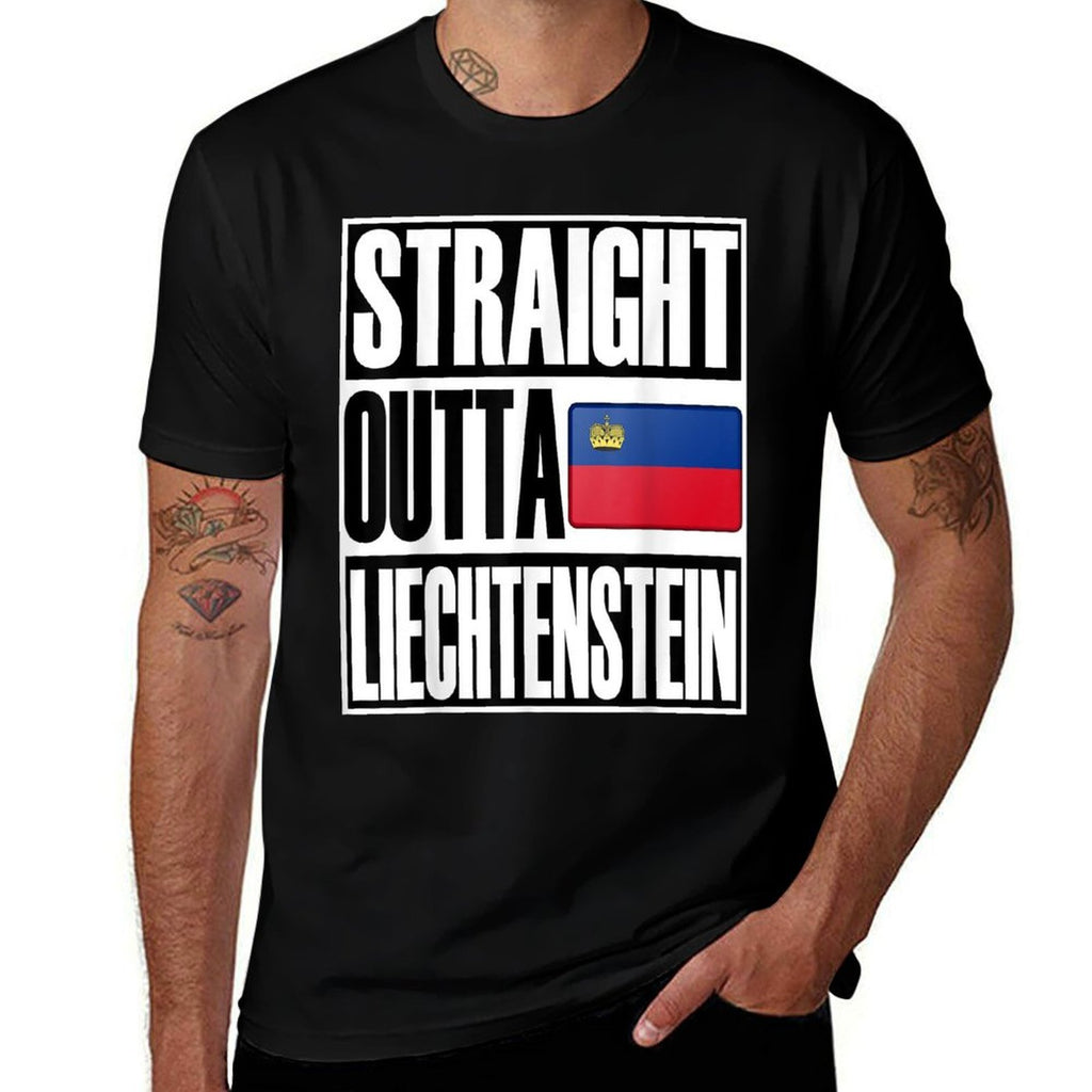 Storecastle Straight Outta Liechtenstein Funny Gift  Trendy Pattern T-Shirt