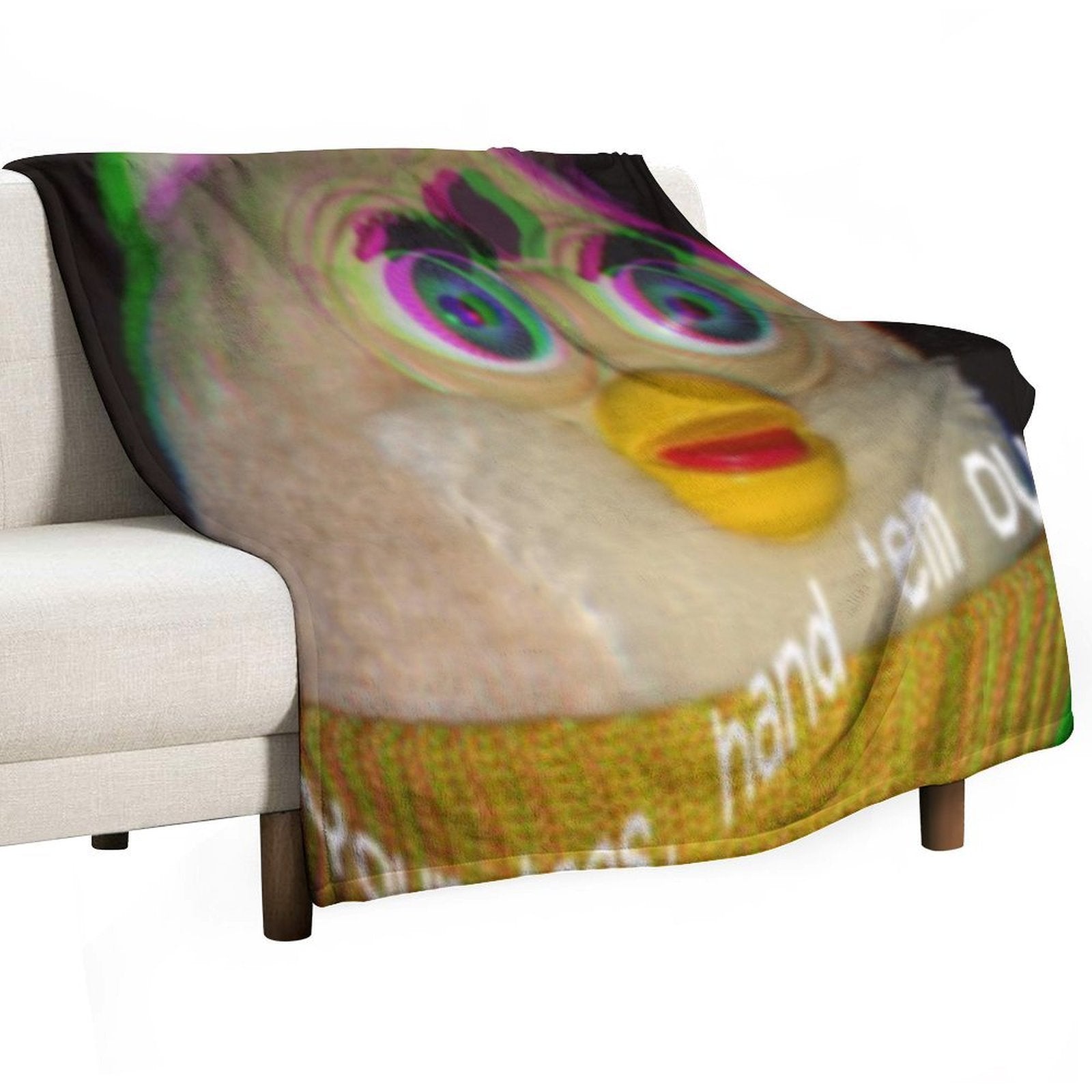 Long Furby Give Him Your Toes Anti-pilling Throw Blanket