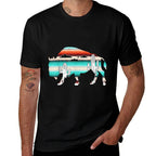 Funny Bison Desert Cactus Serape Western  Durable T-Shirt