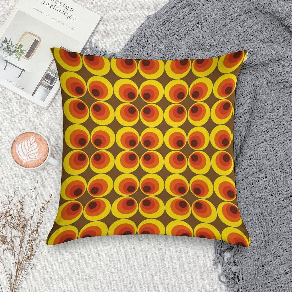 Geometric Pattern Retro Vintage Elegant Graphic 50s 60s 70s Soft High-Density Material Throw Pillow
