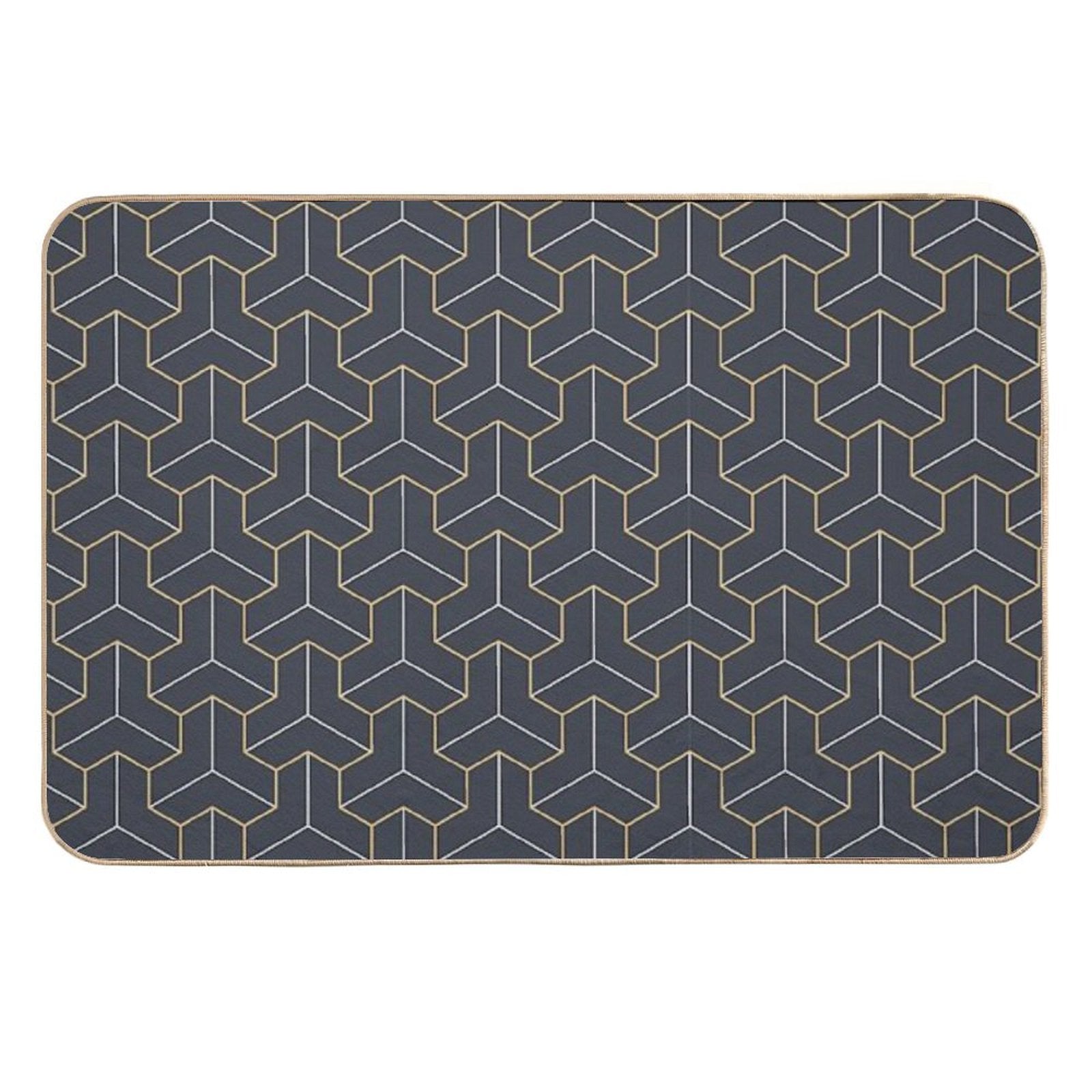 Geometric Background with Triple Hexagonal Elements.  Versatile Bath Mat