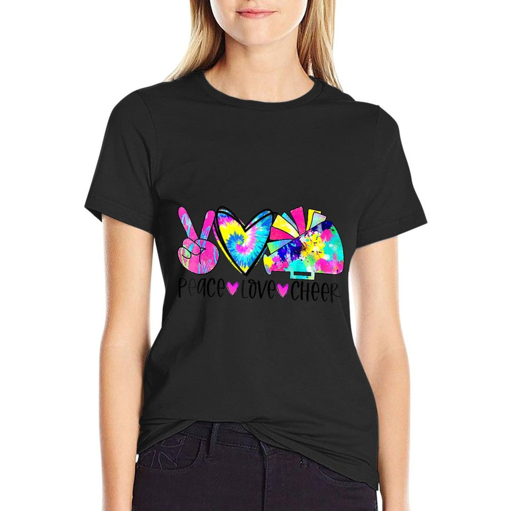 Peace Love Cheer Tie Dye Cheerleading Cheerleader Gift  Slim-fit Cut T-Shirt