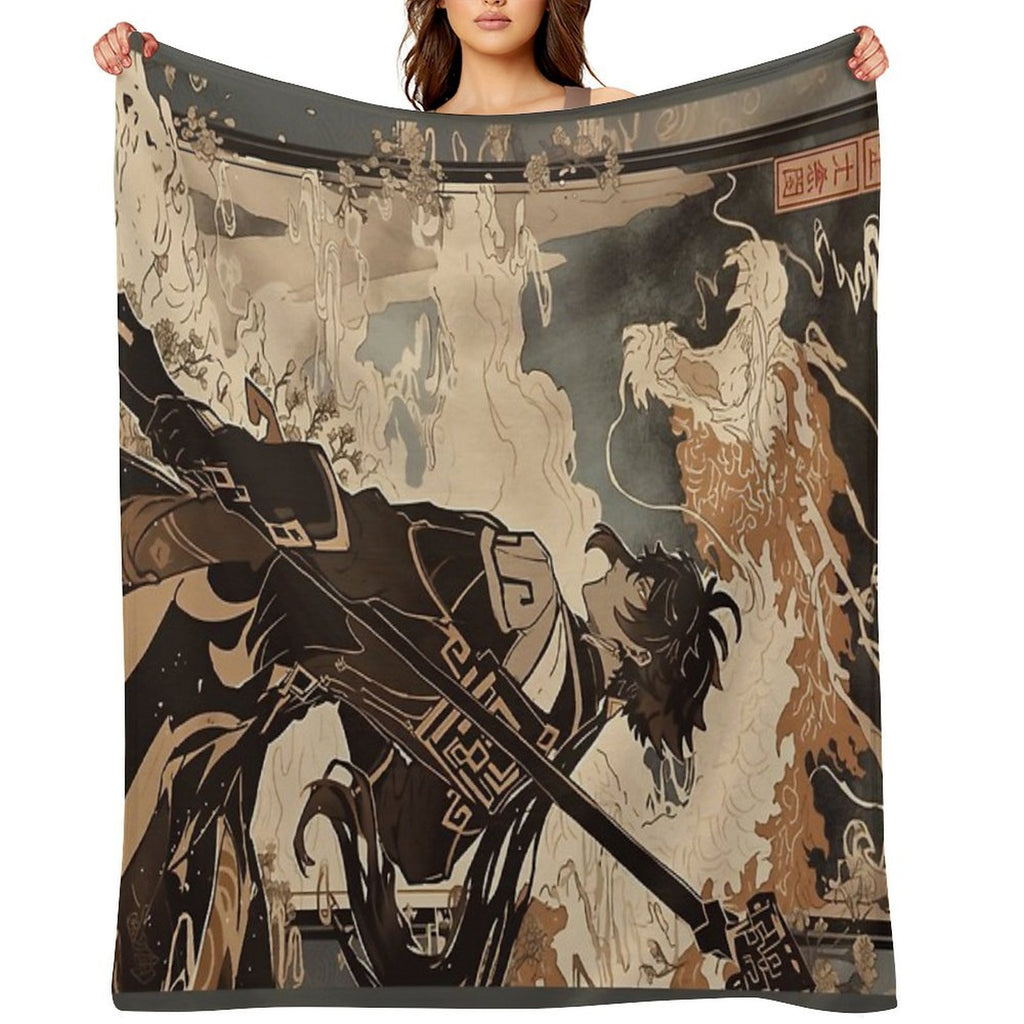 Traditional Zhongli Versatility Throw Blanket