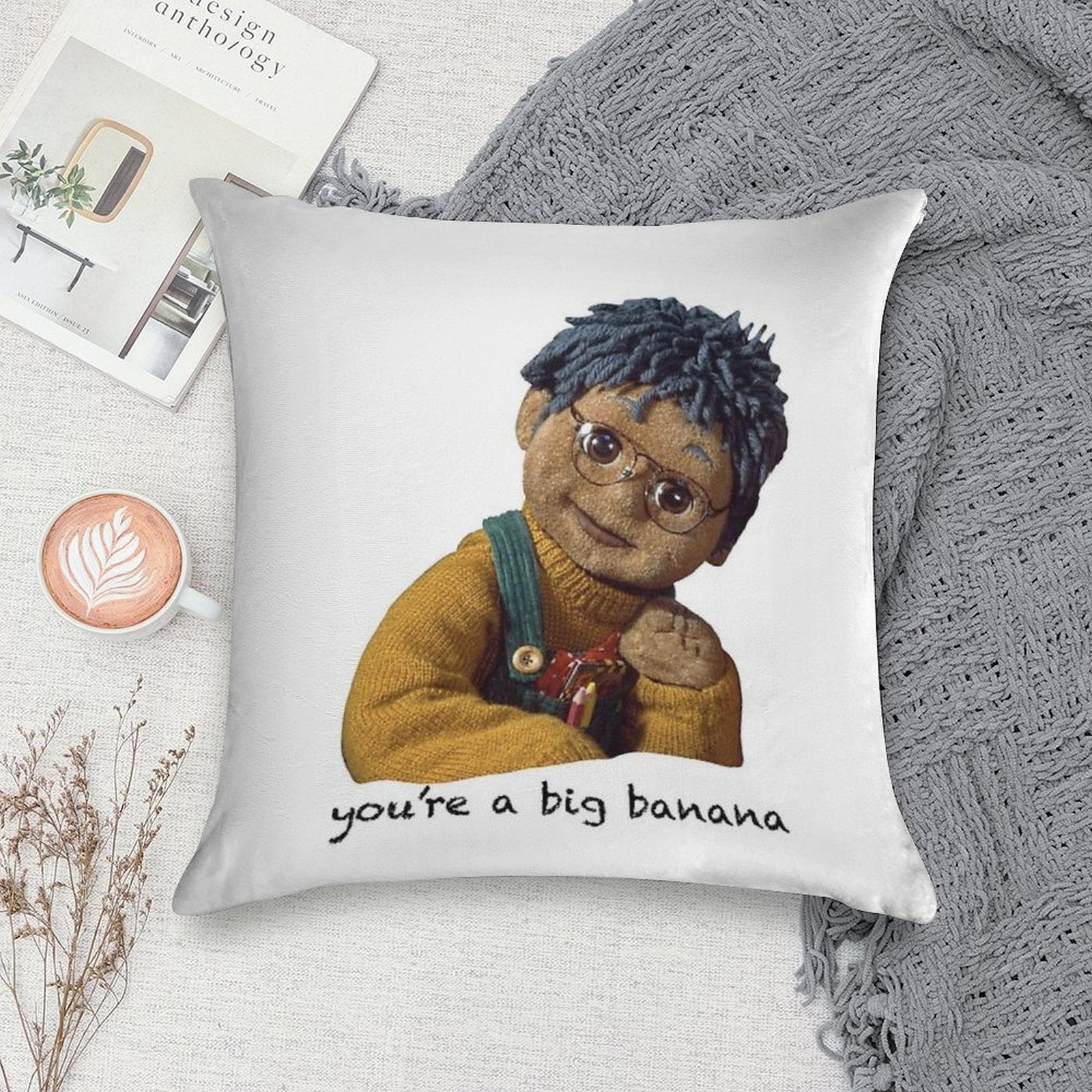 Tots Tv Tom Banana Soft Skin-Friendly Throw Pillow