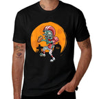 Funny Football Zombie Player Halloween Football Sport Gift  Heathered Texture T-Shirt