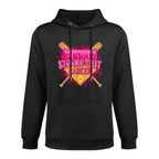 Strike Out Breast Cancer Warrior Softball Drip Home Plate All-Day Comfort Hoodie