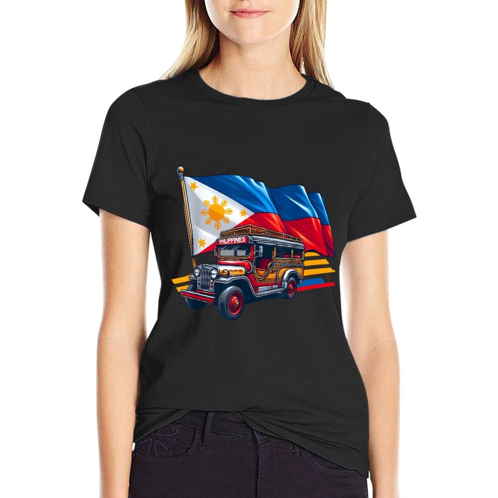 Philippines Proud Filipino Souvenir Philippines Jeepney  Graphic-printed T-Shirt