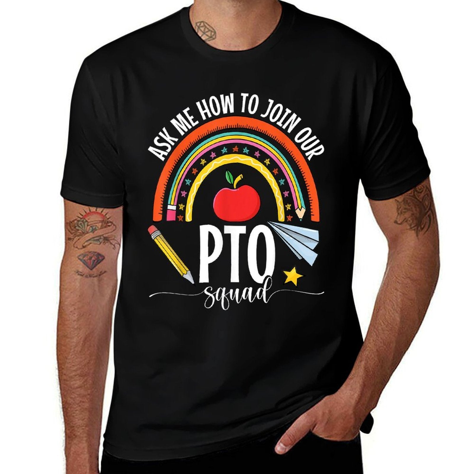 PTO Crew Parent Teacher Organization Parent School Volunteer Men Women Kids  Oversized Silhouette T-Shirt
