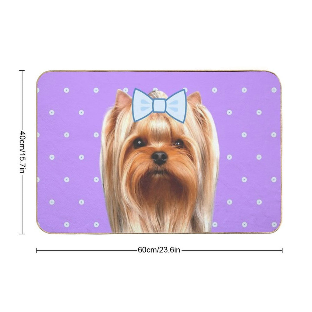 Cute Purple Yorkshire  Toxin-Free Bath Mat