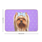 Cute Purple Yorkshire  Absorbent Bath Mat