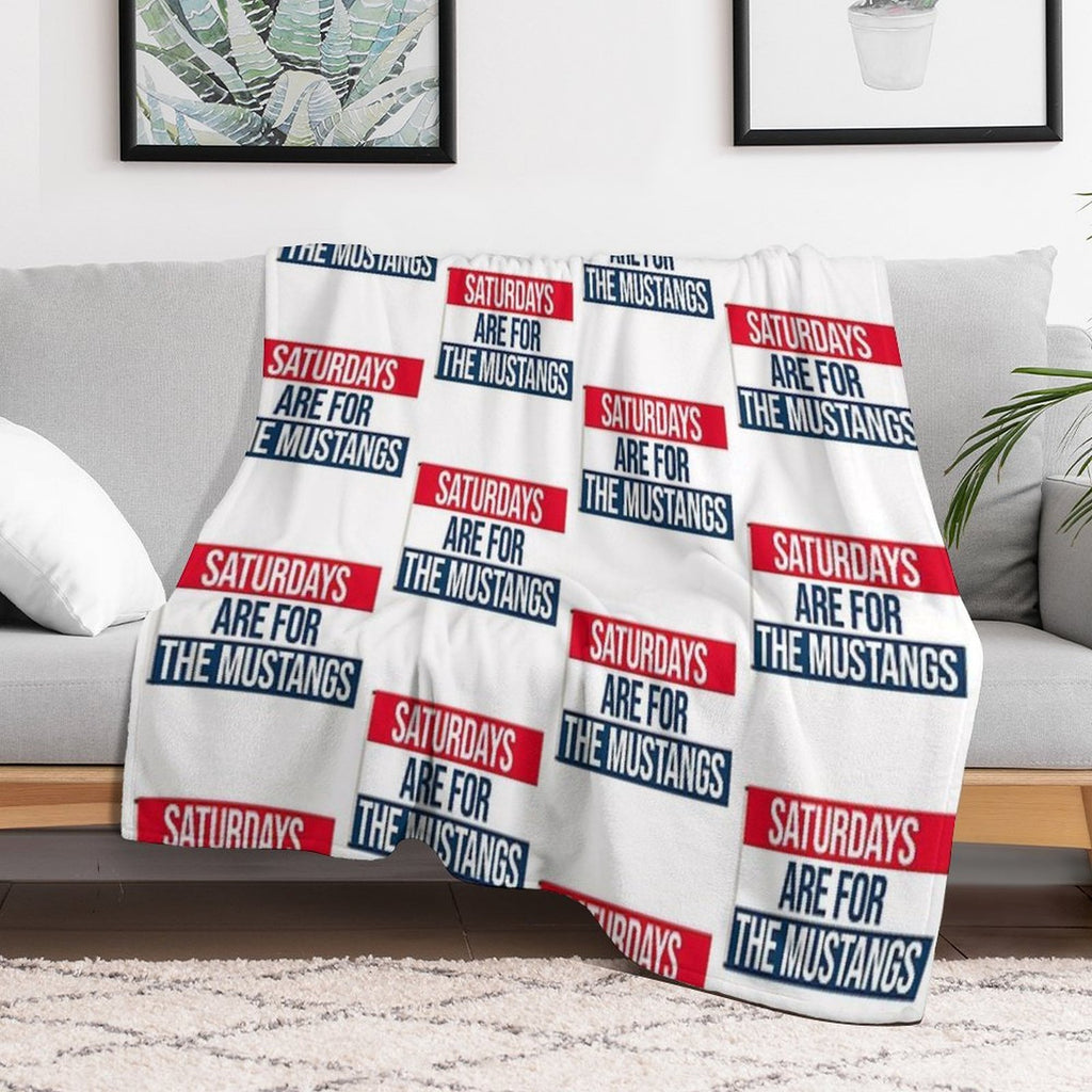 Saturdays Are for The Smu Mustangs Plush Throw Blanket