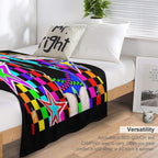 Colourful Rainbow Scene Girl Quick-dry Throw Blanket