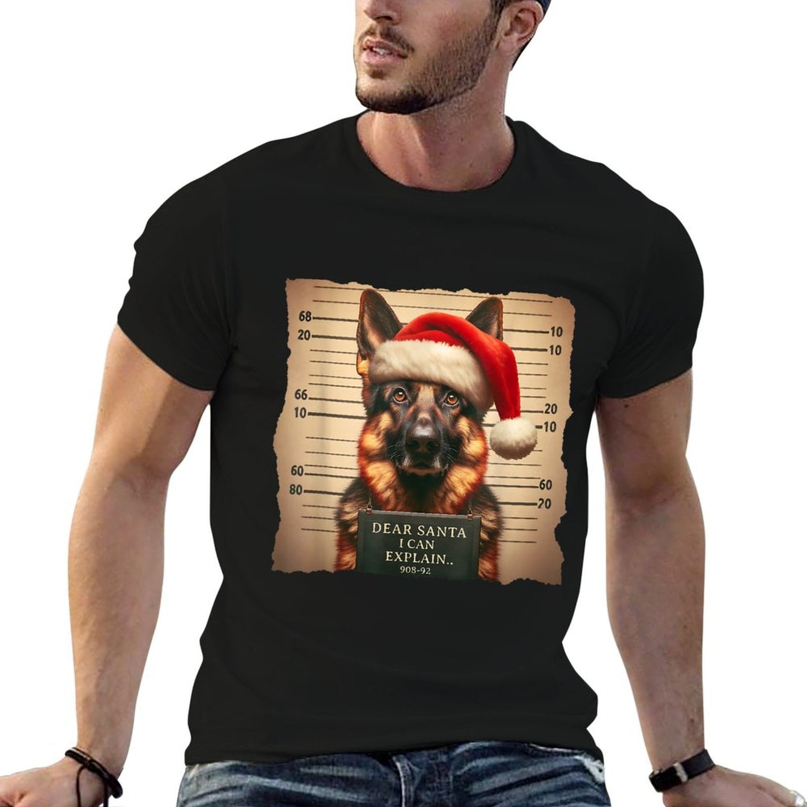 German Shepherd Dog Christmas Dear Santa I Can Explain  Eco-friendly Material T-Shirt