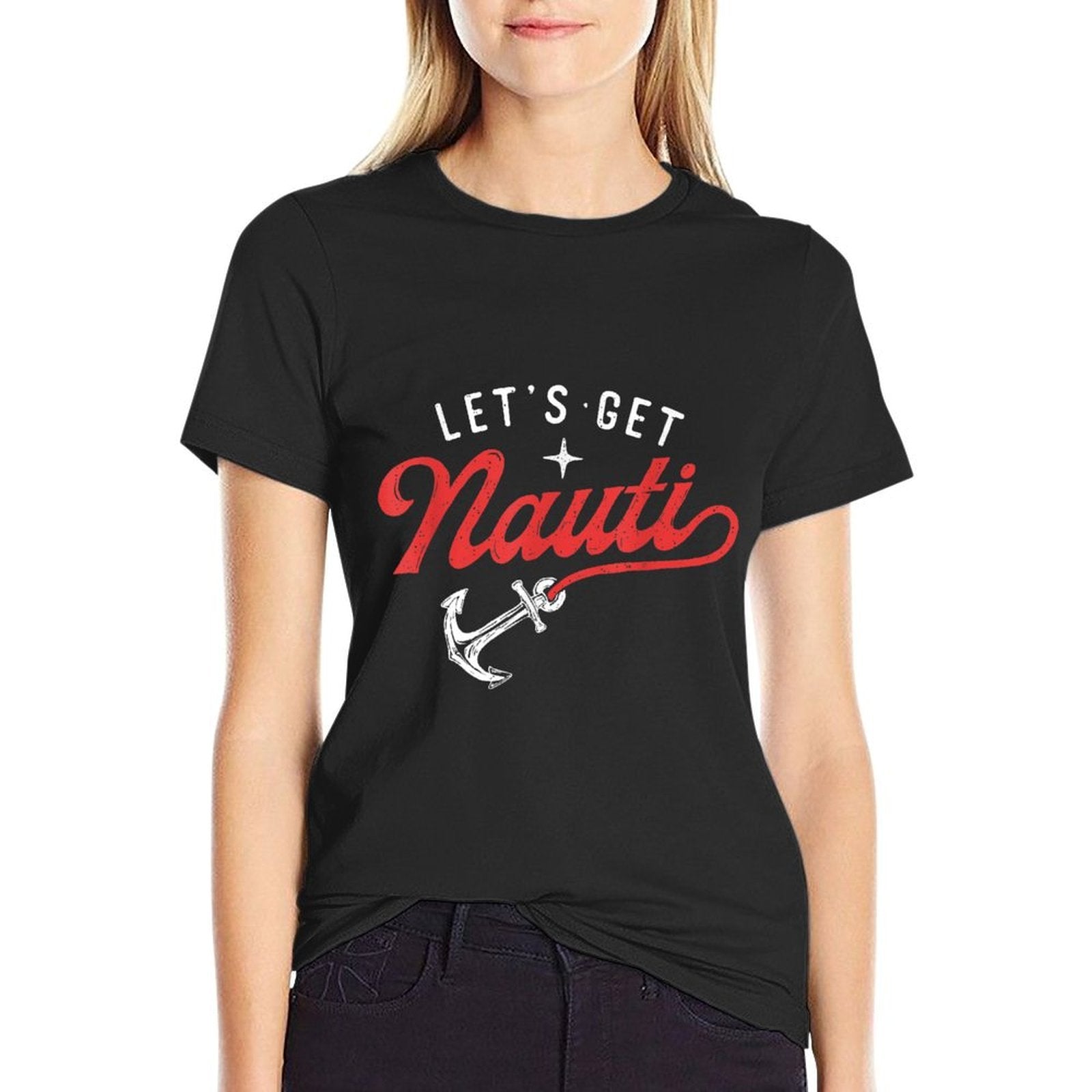 Lets Get Nauti - Boating Boat Lover Anchor Captain  Vintage-inspired T-Shirt