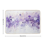 Dripping Purple Bubbles Watercolor Art  Anti-Trip Bath Mat