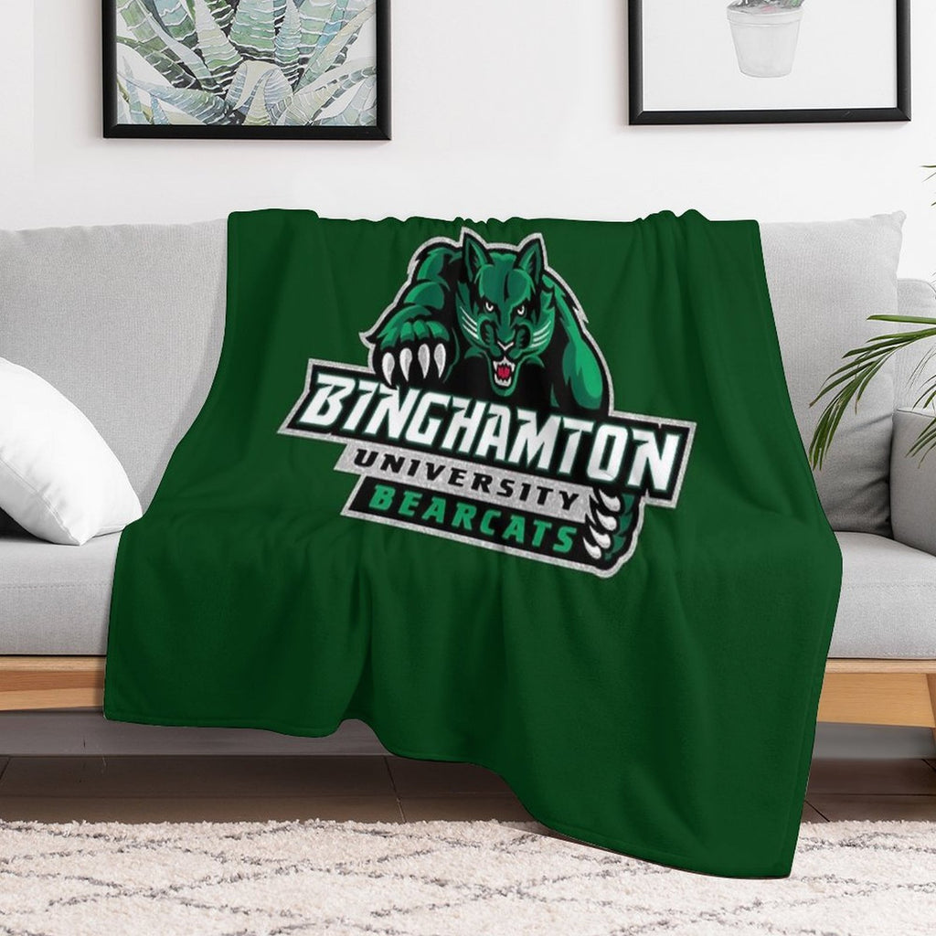 Binghamton University Bearcats Glitter Logo Shrink-resistant Throw Blanket