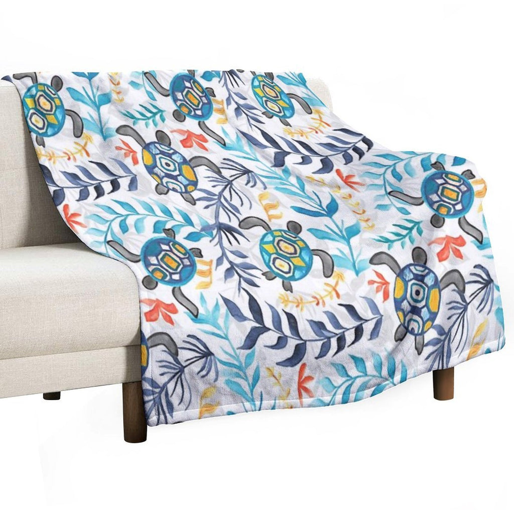 Gouache Sea Turtle Serenity Durable Throw Blanket