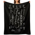 Cello Vintage Patent Cellist Drawing Print Versatility Throw Blanket
