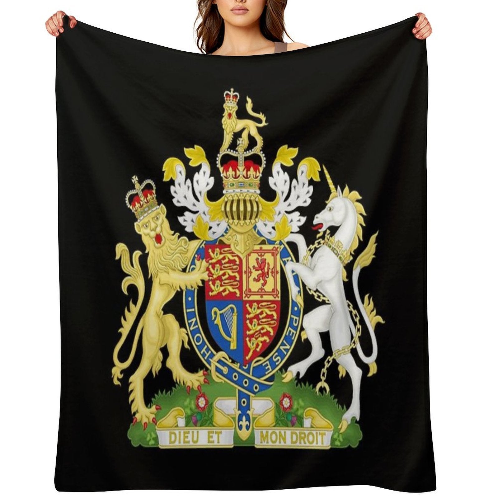 UK Royal Coat of Arms Quick-dry Throw Blanket