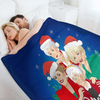 Christmas Girls! Machine-washable Throw Blanket