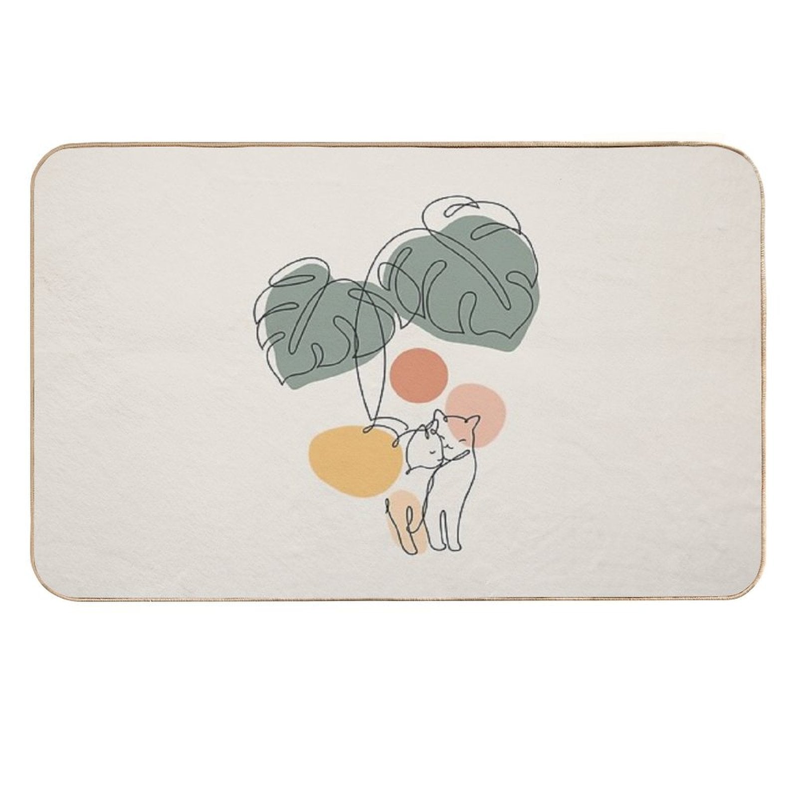 Cat And Plant 36  Multi-Purpose Bath Mat