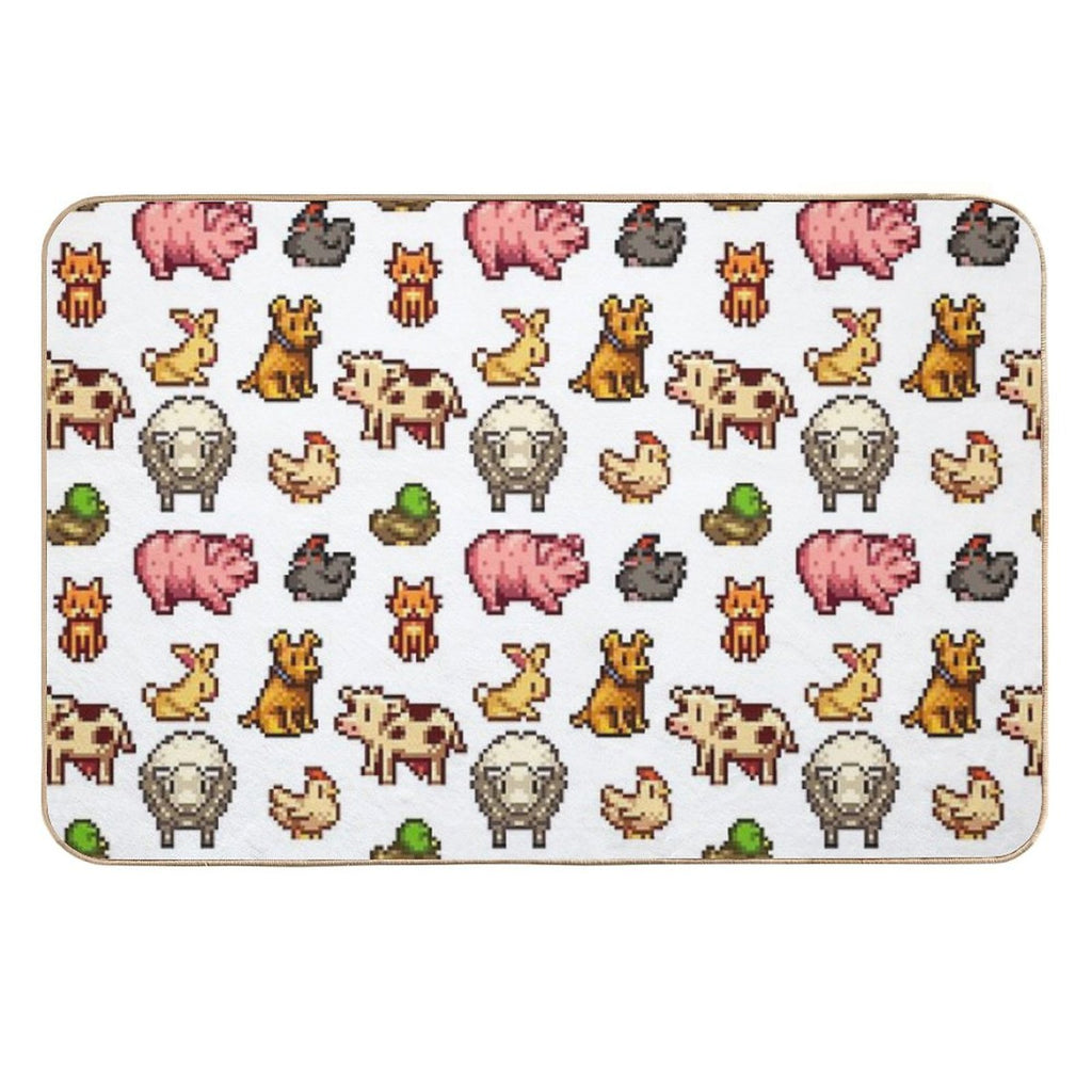 Stardew Valley Animals Durable Bath Mat