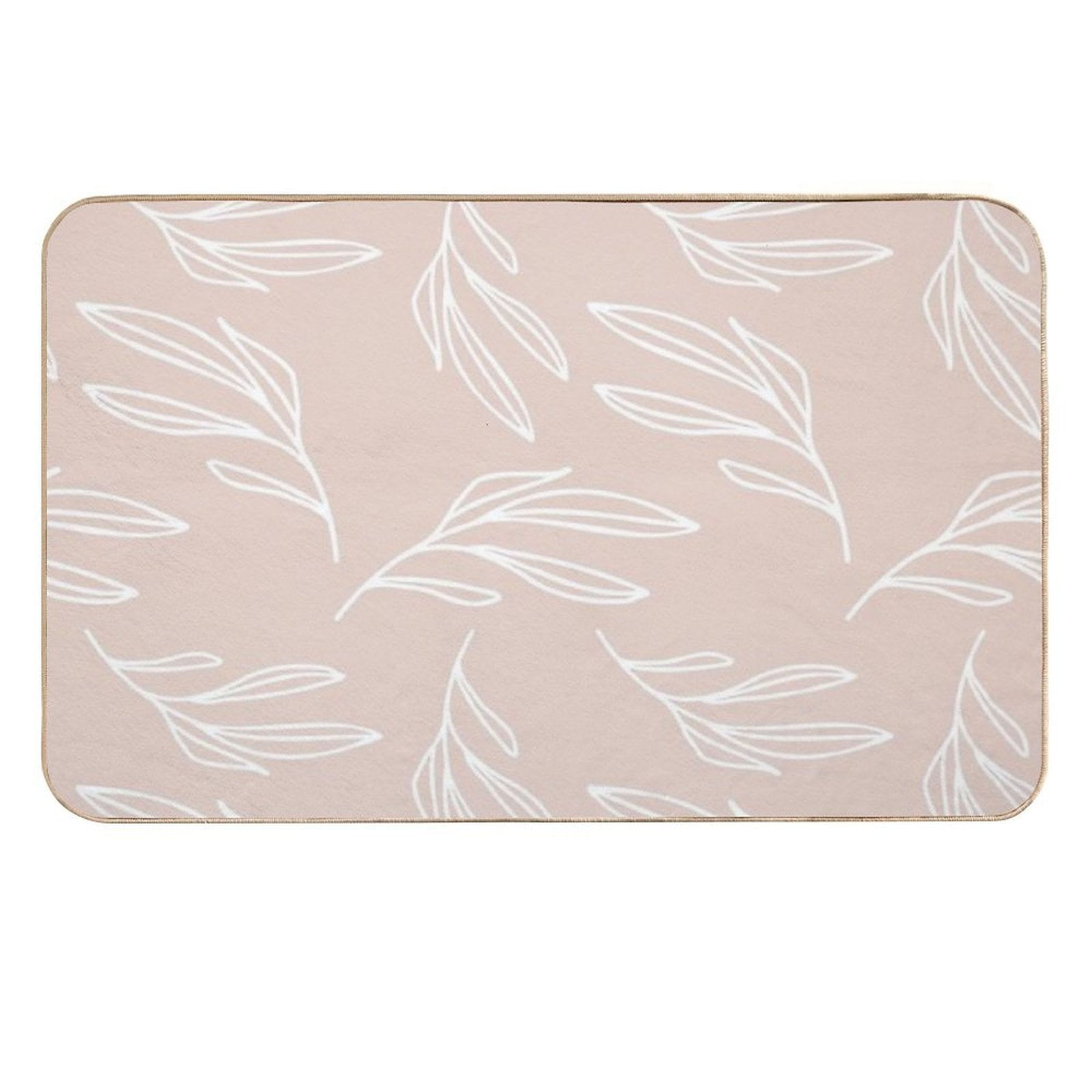 Pattern Design With Leaf Brach Drawing  Slip-Resistant Bath Mat