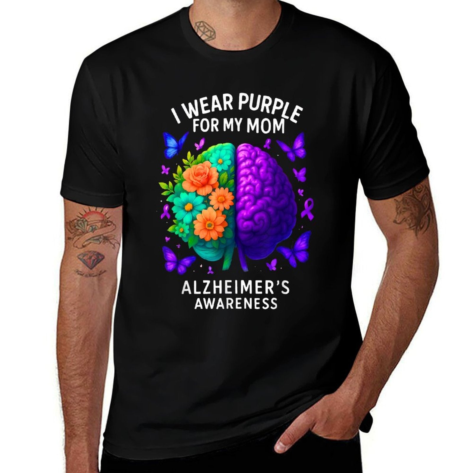 I Wear Purple For My Mom Alzheimers Awareness Mother  Affordable Price T-Shirt