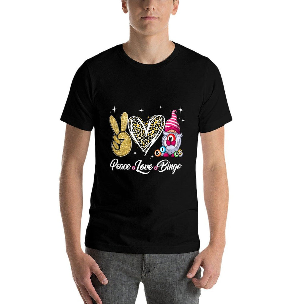 Peace Love Bingo Funny Lucky Design Bingo Gnome Lover Women  Eco-friendly Material T-Shirt
