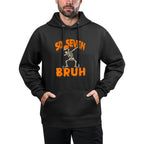 Six Seven Bruh Dabbing Skeleton Funny 67 Meme Halloween Adjustable Hood Hoodie