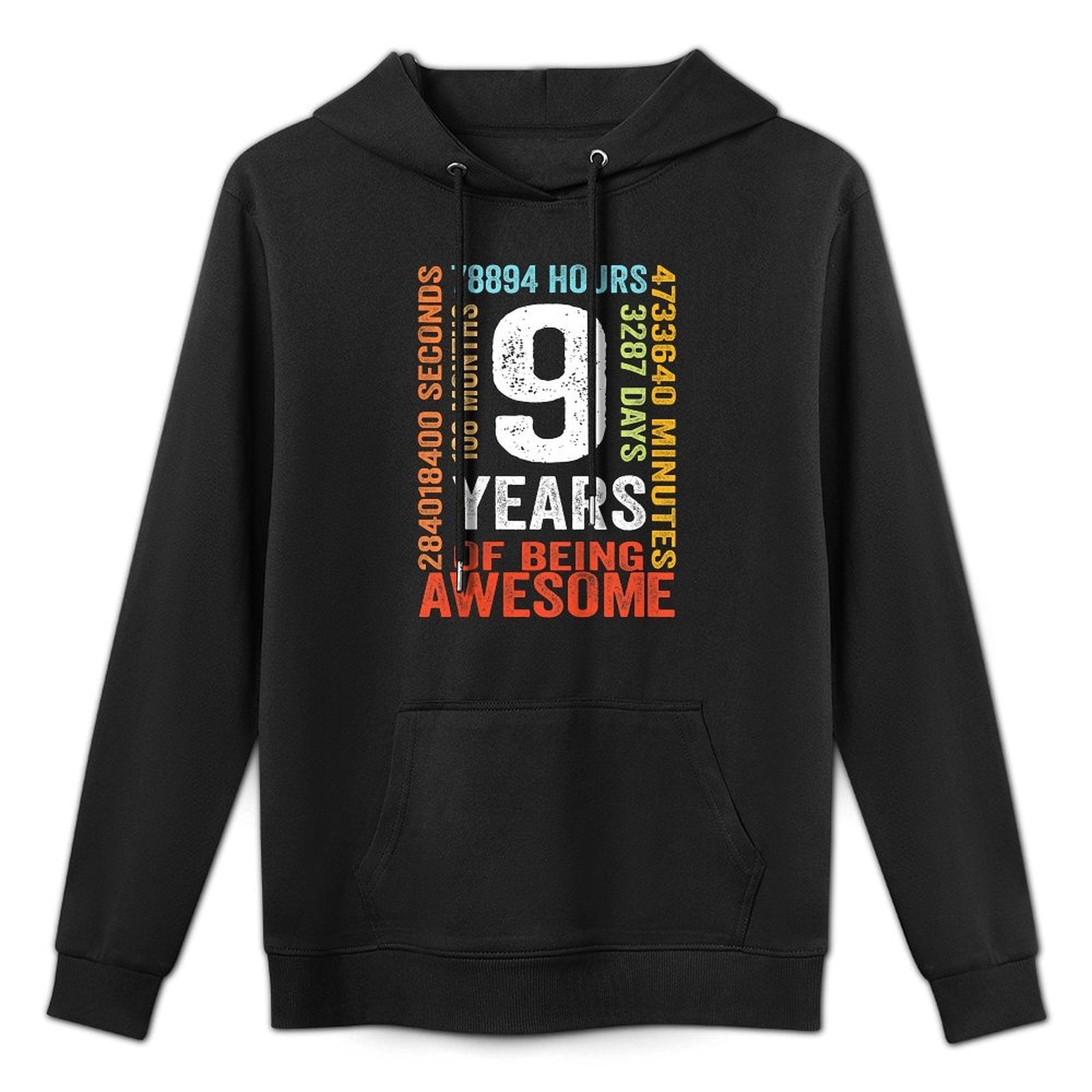 9th Birthday 9 Years Old Vintage Retro 108 Months Relaxed Fit Hoodie