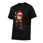 Santa Ice Hockey Player Christmas Xmas Boys Men Boys Funny  Relaxed-fit T-Shirt