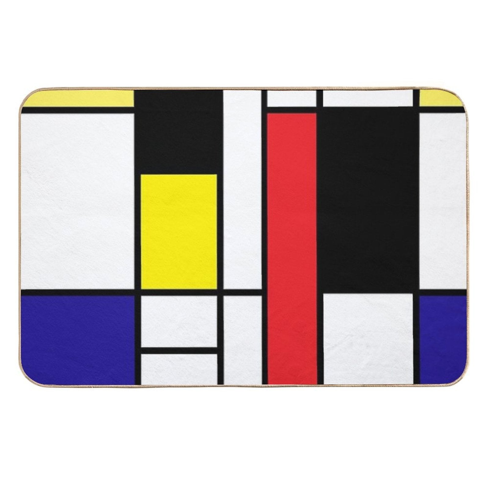 Mondrian Art, Minimalist, Red White Blue Yellow Black  Eco-Friendly Bath Mat