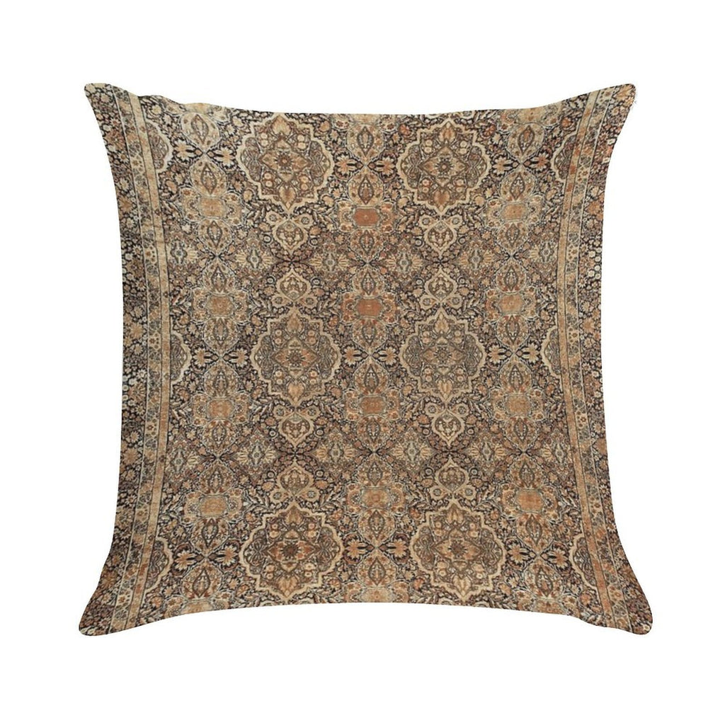 Antique Persian Kirman Rug Print Soft Durable Construction Throw Pillow