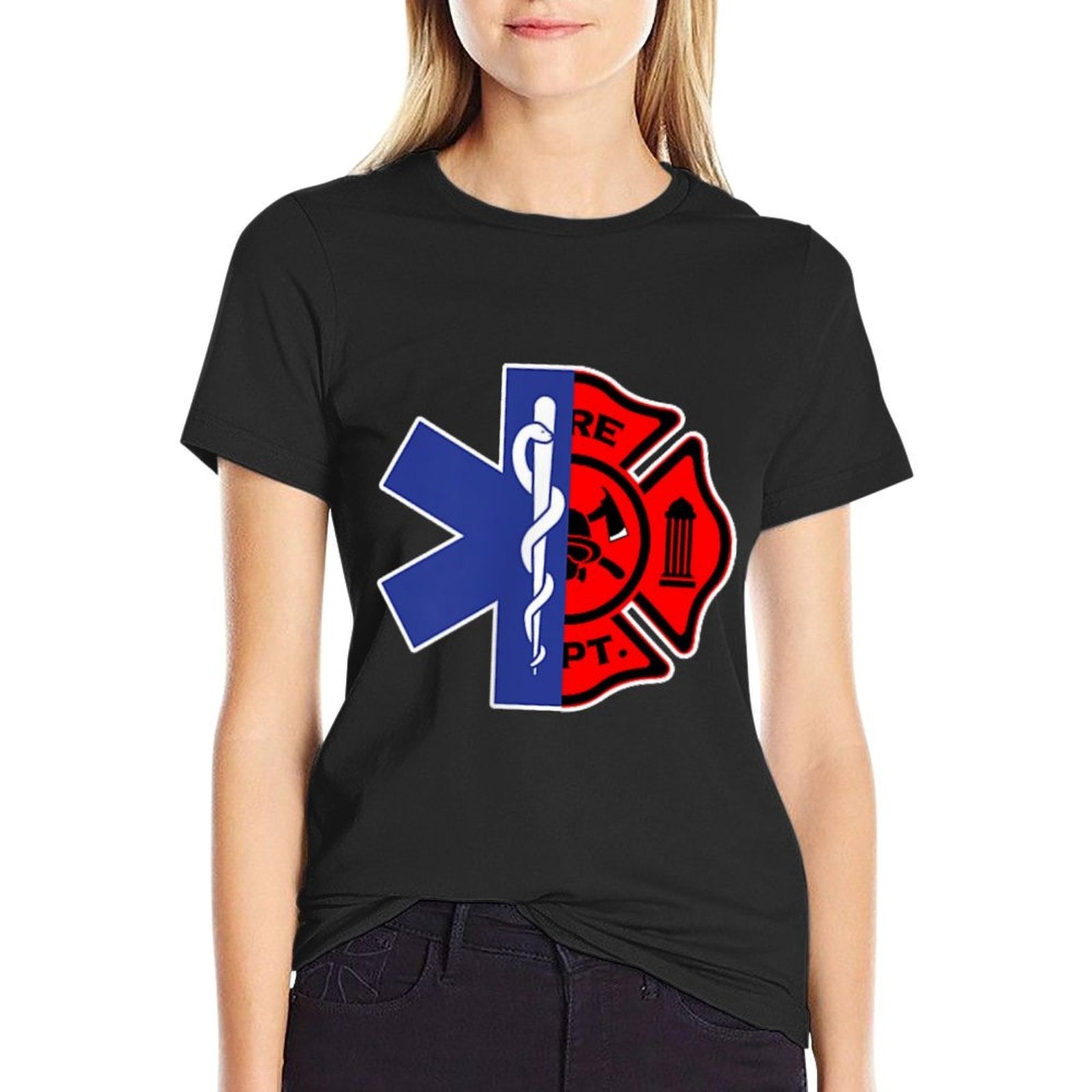EMT Firefighter Firefighter Two Sided EMS Gift  Versatile T-Shirt