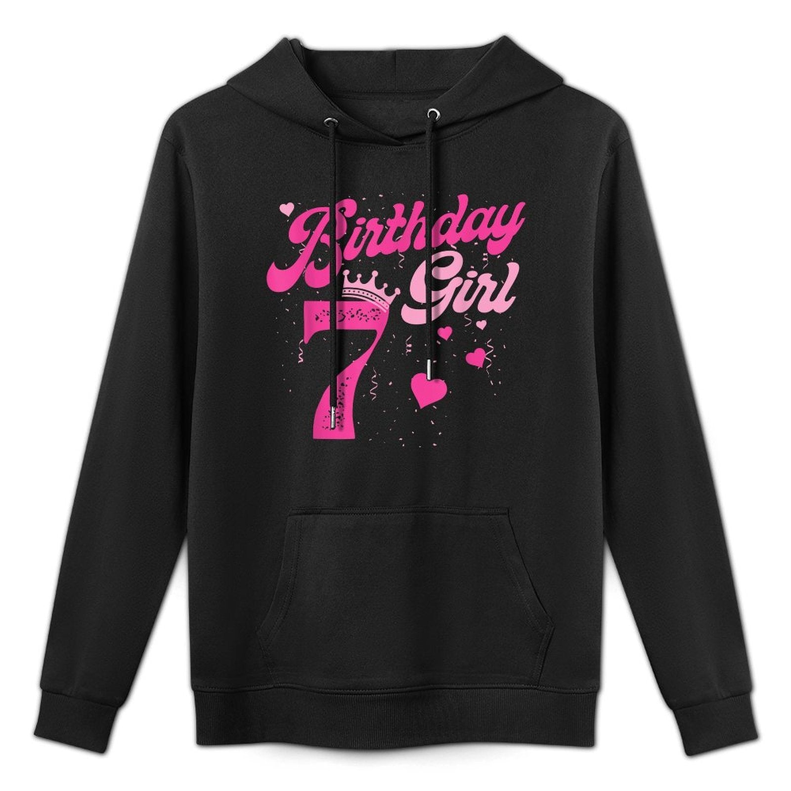 7th Birthday Girl Crown 7 Years Old Bday All-Day Comfort Hoodie