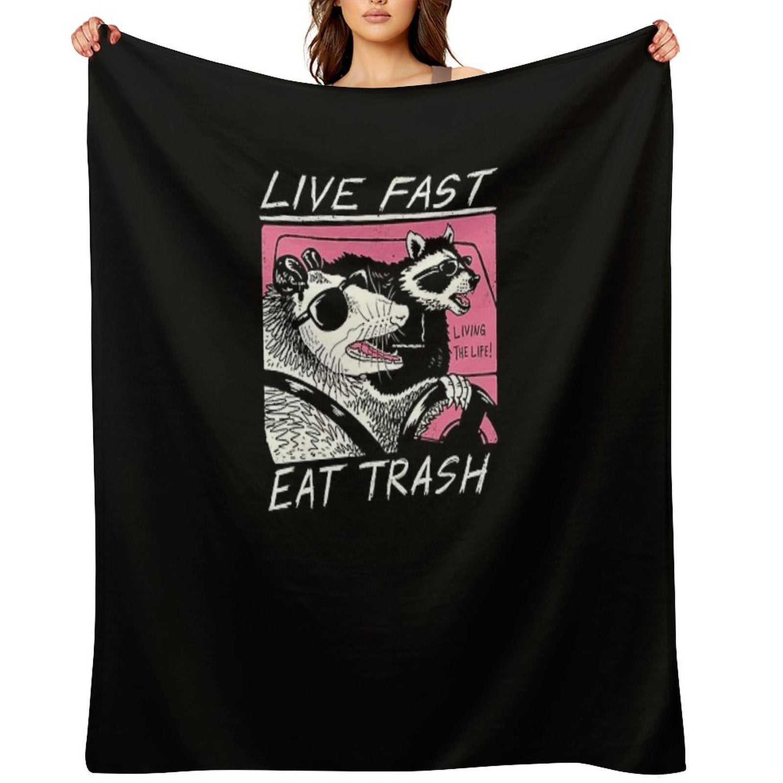 Live Fast! Eat Trash! Versatility Throw Blanket