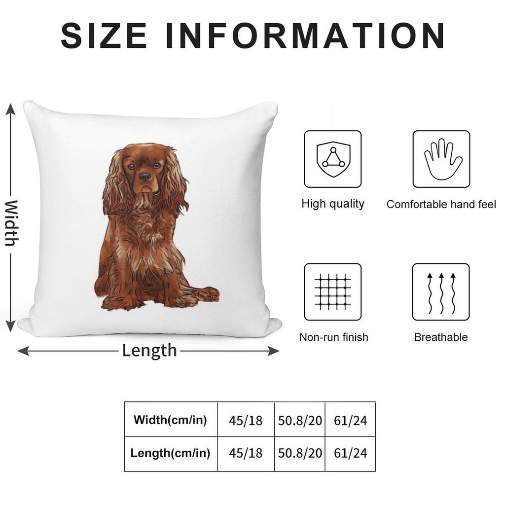 Cavalier King Charles Spaniel - Ruby Soft Shrink-Resistant Throw Pillow