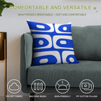 Mid Century Modern Royal Blue Piquet Bold Minimal Abstract Soft Ultra-Soft Texture Throw Pillow