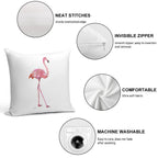 Flamingo Collage Soft Short Plush Fabric Throw Pillow