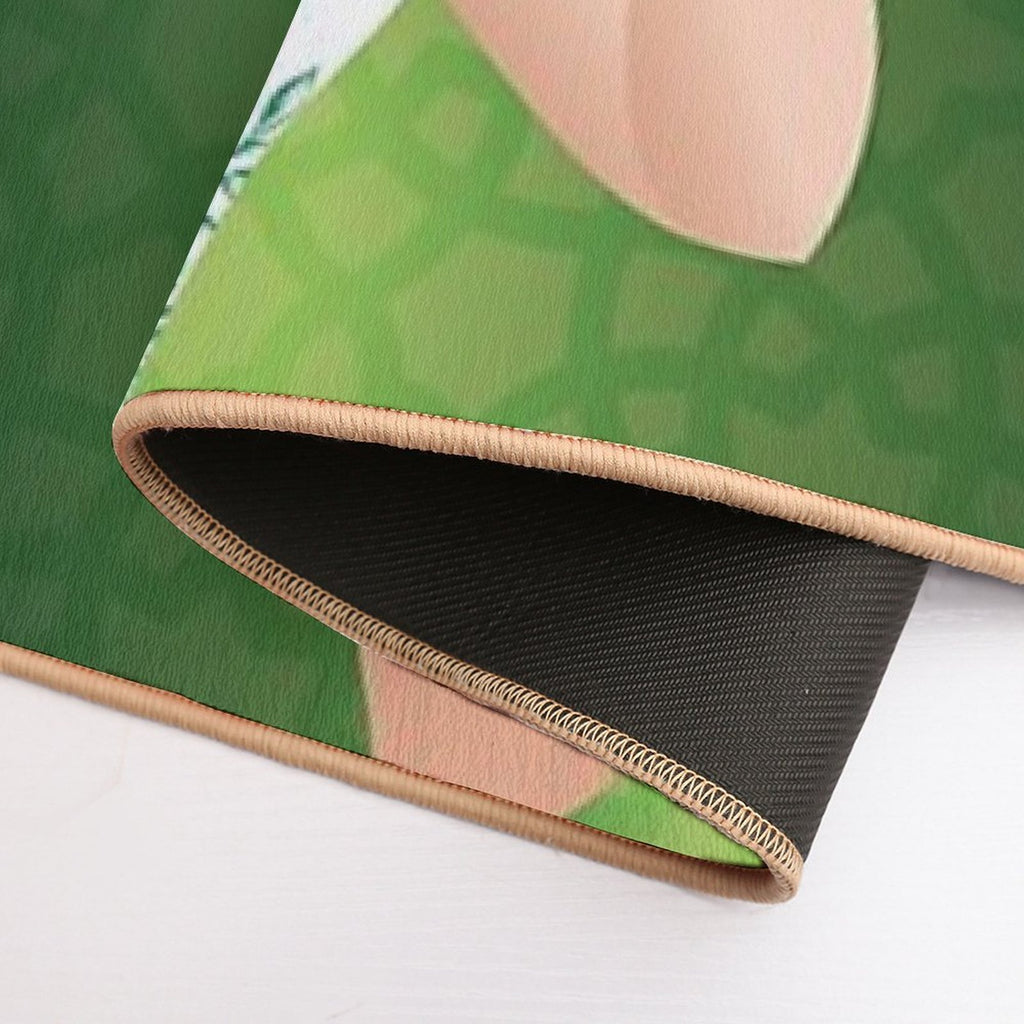 Green Flowers  Dirt-Trapping Bath Mat