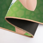 Green Flowers  Dirt-Trapping Bath Mat
