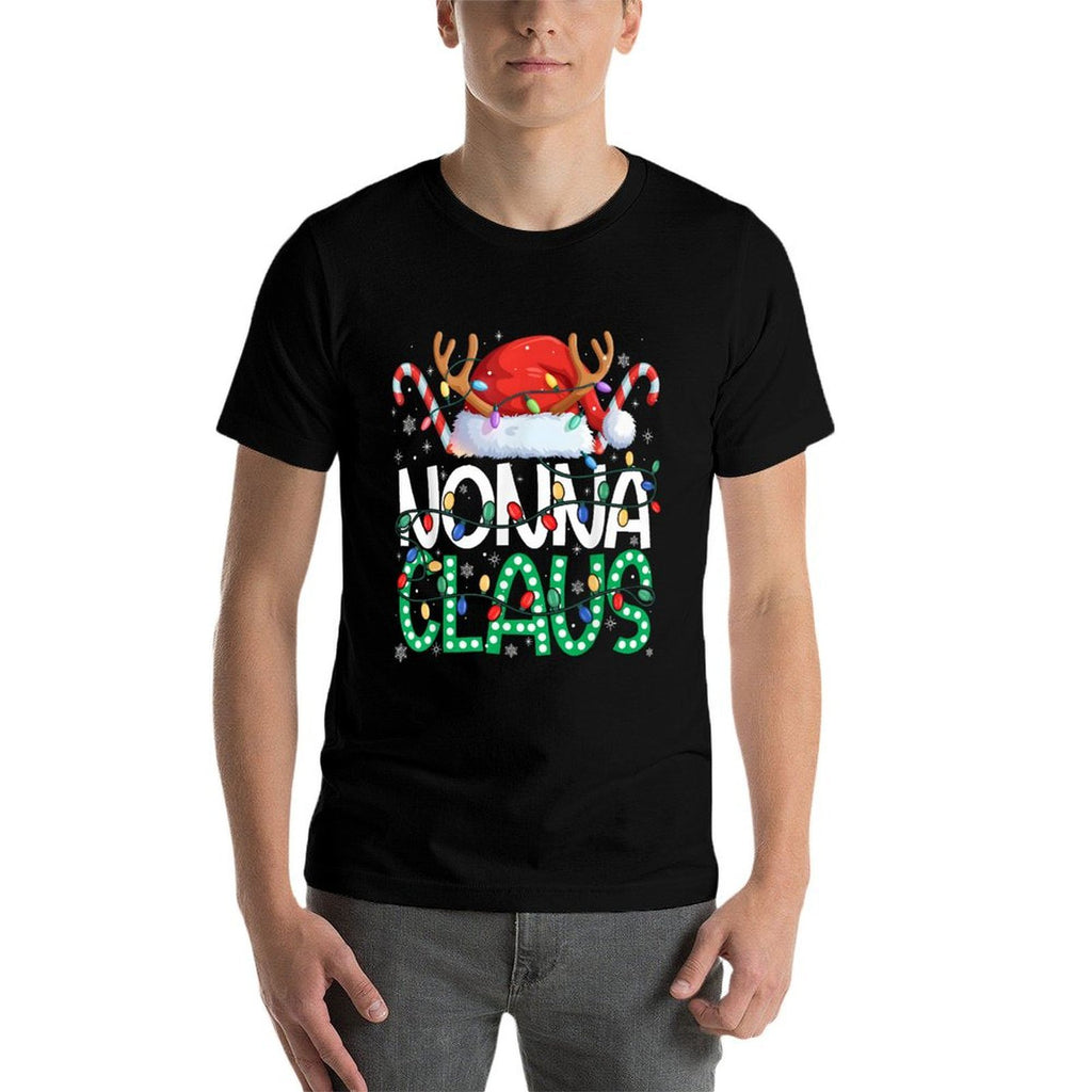 Nonna Claus Christmas Lights Pajama Family Matching Grandma  Quick-drying T-Shirt