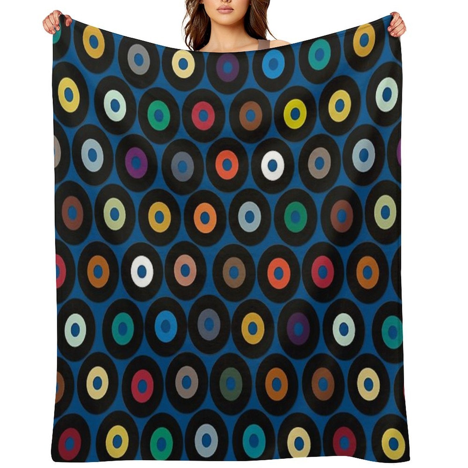 VINYL Blue Easy Care Throw Blanket