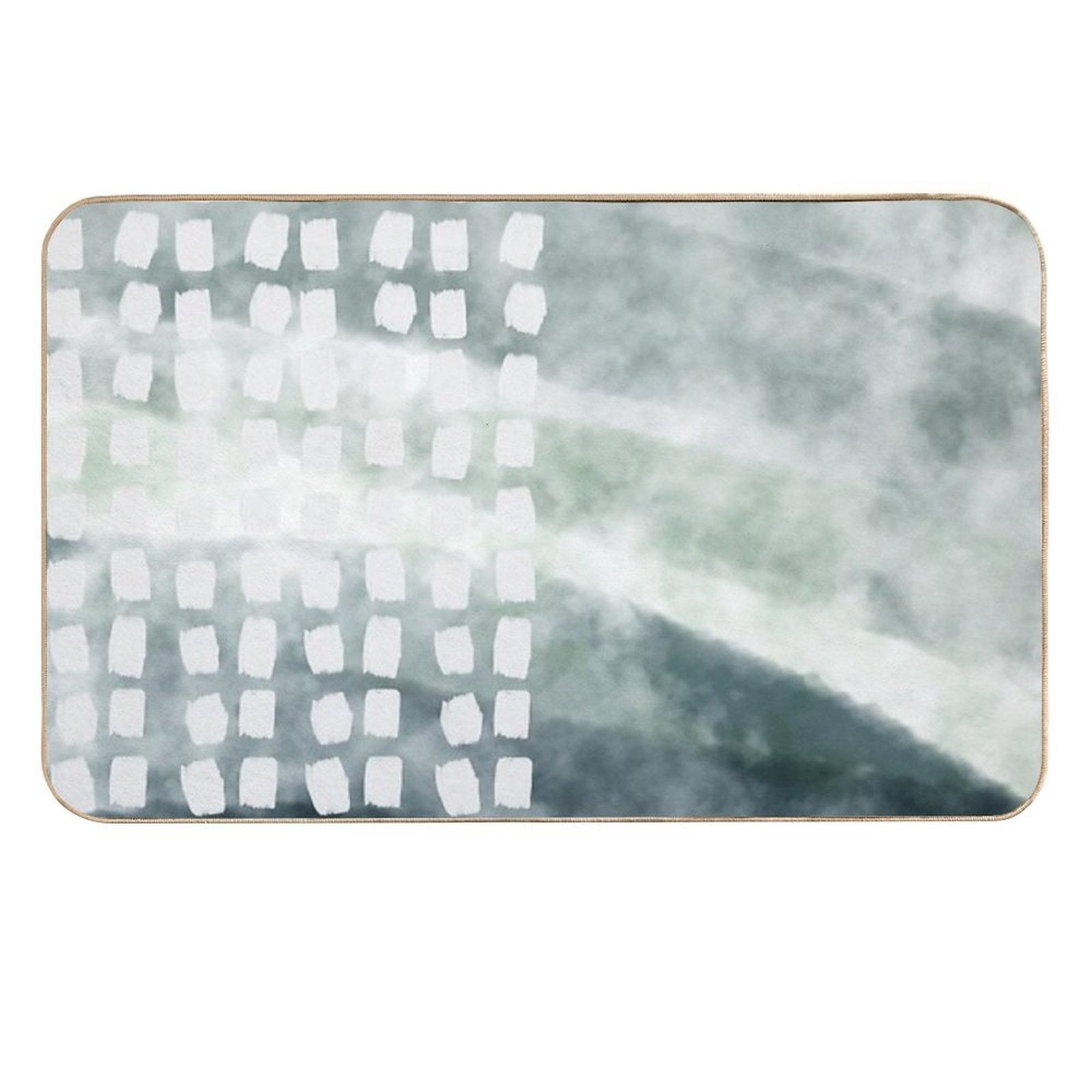 Blue Oil Squares Durable Bath Mat