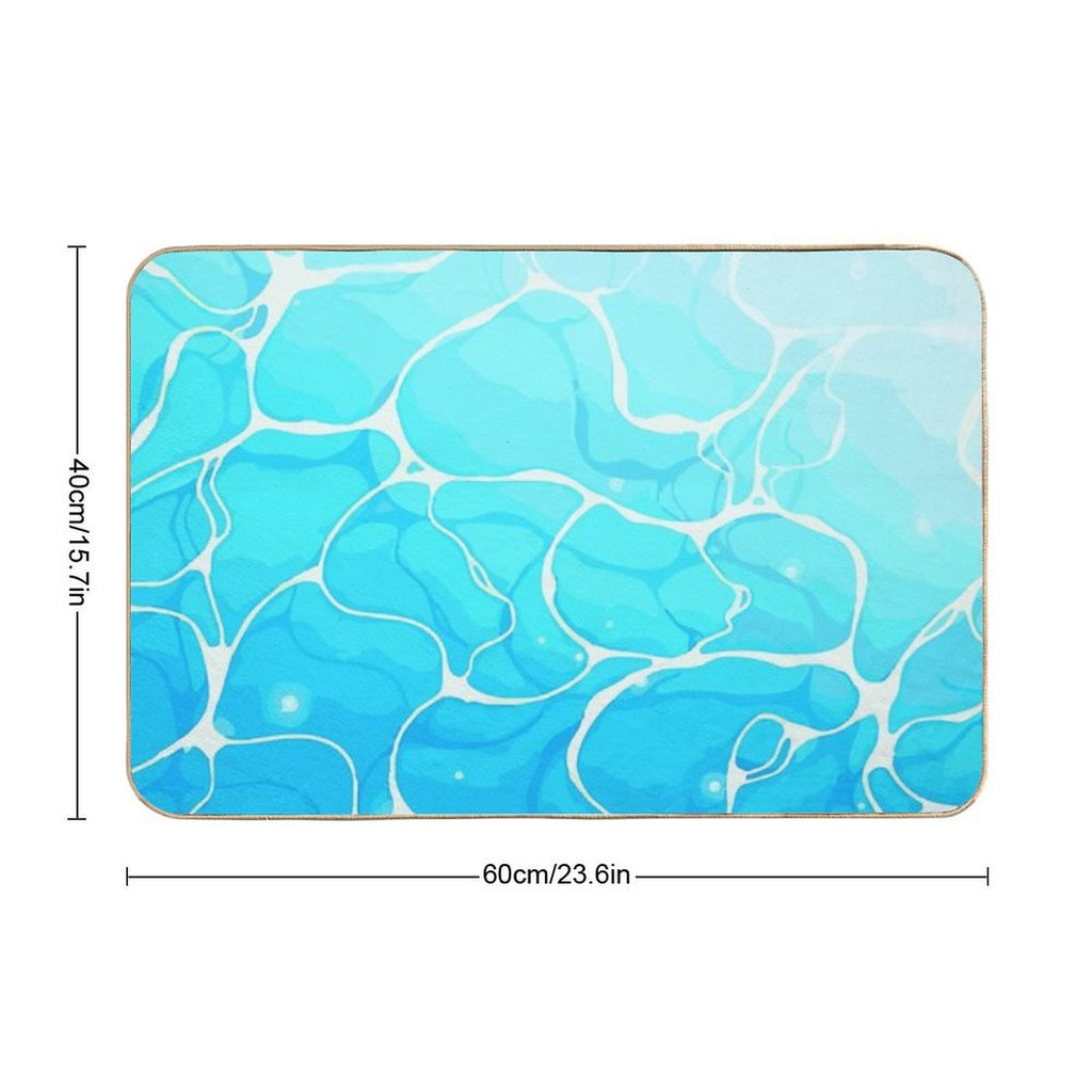 Anime Water Pattern  Slip-Resistant Bath Mat